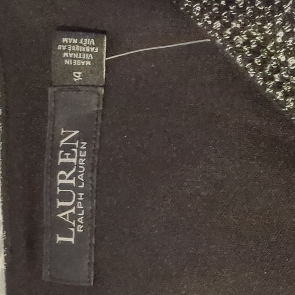 Lauren Ralph Lauren Black Label Banon 3/4 Sleeve Shift Dress Black/Ivory Size 14 - Picture 7 of 11